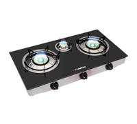 CAMPLUX Explorer Cocina de Gas de 3 Fuegos, 6,25 kW, Butano (28-30mbar) / Propano (37mbar), para Camping, Vanlife y Jardín, TC03GBEU