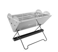 CAMPLUX FoldGo FG14GS - Barbacoa de camping plegable pequeña con bolsa de transporte, barbacoa de acero inoxidable, funciona con gas y carbón, hornillo portátil para exteriores y viajes