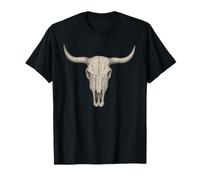 Campo Cowboy Vaca Toro Cráneo Cabeza de Ganado Rod Camiseta