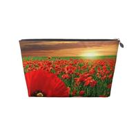 Campo de Amapolas al Atardecer, Bolsa de artículos de tocador Bolsa de Maquillaje Bolsa de cosméticos Bolsa de artículos de tocador de Viaje portátil