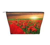 Campo de Amapolas al Atardecer, Bolsa de artículos de tocador Bolsa de Maquillaje Bolsa de cosméticos Bolsa de artículos de tocador de Viaje portátil