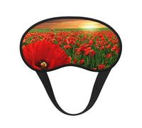 Campo de amapolas al atardecer, Cubiertas oculares completas, antifaces para dormir que bloquean la luz, orejeras opacas para dormir
