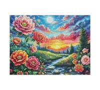 Campo de Amapolas Rural Campo Naturaleza Salvaje Bonita Vibrante Puzzle 500 Piezas para Adultos Agradable Divertido Y Relajante Pasatiempos Y Hobby 500 PCS（52×38cm）