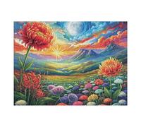 Campo de Amapolas Rural Campo Naturaleza Salvaje Bonita Vibrante Puzzle 500 Piezas para Adultos Divertido Agradable Y Relajante Ocio Familiar Y Hobby 500 PCS（52×38cm）
