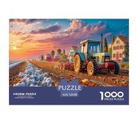 Campo de arado del Tractor Juego De Puzzle Familiar Paisaje del Atardecer Rural Una Obra De Arte para Montar En Familia Fascina A Hombres Y Mujeres por Igual (A Partir De 14 Años) 52x