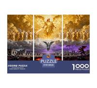 Campo de Batalla del Cielo y el Infierno Puzzle De Madera Impermeable Puzzles De 1000 Piezas para Adultos Imposible Rompecabezas Juegos Educativos