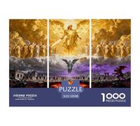 Campo de Batalla del Cielo y el Infierno Puzzle De Madera Impermeable Puzzles De 1000 Piezas para Adultos Divertido Rompecabezas para Decoración del Hogar