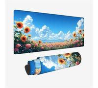 Campo De Flores Alfombrilla Ratón XXL 800x300x3mm Alfombrilla Escritorio Paisaje Fibra Extrafina Mouse Pad con Impermeable y Base de Goma Antideslizante, Mousepad para PC, Ufficio, Casa, Model 760