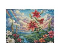 Campo de Flores de Amapolas Rojas Puzzle 300 Piezas Regalo Familiar Rompecabezas 3D Obra De Arte para Hombres Y Mujeres DIY Creativo Aliviar Estrés 300 PCS