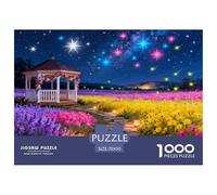 Campo de Flores Estrelladas Puzzle De Madera Impermeable DIY Puzzles De 1000 Piezas Regalos para Adultos Imposible Rompecabezas Decoración del Hogar