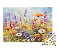 Campo de Flores Silvestres Puzzle 1000 Piezas Papel Reciclado para Adultos Puzzle para Adultos Juego difícil y desafiante Excelente Idea de Regalo para Creatividad y Regalos 38x26cm/1000pcs