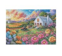 Campo de Flores Silvestres Rural Campo Naturaleza Salvaje Puzzle 300 Piezas para Adultos Divertido Estimulante Y Relajante Ideal para Aficionados A Puzzles 300 PCS（40x28cm）