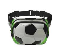Campo de fútbol Soccer,Riñonera Cuadrada de Doble Capa, Bolso de Viaje, Bolso Informal para el Pecho.