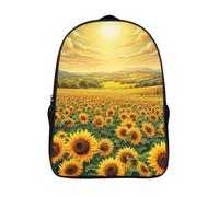 campo de girasoles 3d impresos mochilas con 2 compartimentos con bolsillos grandes atardecer informal grande mochila informal moda mochilas-16,para adolescentes adultos safari de senderismo