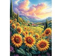 Campo de girasoles al atardecer Puzzle 1000 Piezas Cartón Grueso Para Principiantes Cuento de hadas de acompañamiento mágico Agilidad Mental Vacaciones Verano Garantía Reposición Piezas Regalo Ideal 1