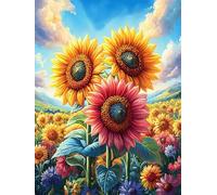 Campo de Girasoles al Atardecer Rompecabezas 1000 Piezas Cartón para Mayores Sueño Mágico de Ciencia Ficción Terapia Ocupacional Regalo Corporativo Garantía Satisfacción Regalo Reyes Magos 1000 PCS