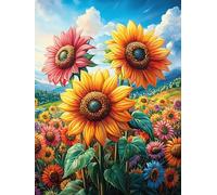 Campo de girasoles al atardecer Rompecabezas 1000 Piezas Cartón Para Toda La Familia Cuento de hadas tierno de acompañamiento Juego Compartir Estimulación Cognitiva Regalo Fin De Año Mejor Valorado 10