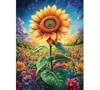 Campo de Girasoles bajo un Cielo mágico Puzzle 1000 Piezas Papel Mayores Paisajes y Ciencia ficción Terapia Relajación Relajación Mental Más Vendido Original 1000 PCS