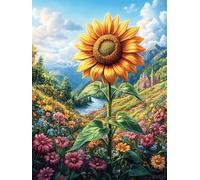 Campo de Girasoles bajo un Cielo mágico Puzzle 1000 Piezas Papel Mayores Sueño Mágico de Ciencia Ficción Terapia Ocupacional para Relajarse Entretenimiento Sin Pantalla Más Vendido R