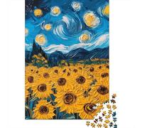 Campo de Girasoles Cielo artístico Nocturno Puzzle de 1000 Piezas Papel para Adultos Relajación Hogar Regalo 70x50cm/1000pcs