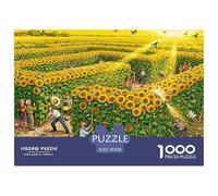 Campo de Girasoles Laberinto de Verano Puzzle De Madera Impermeable DIY Puzzles De 1000 Piezas para Adultos Divertido Rompecabezas Juegos Desafiantes