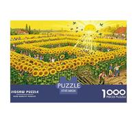 Campo de Girasoles Laberinto de Verano Puzzle De Madera Impermeable Puzzles De 1000 Piezas Regalos para Adultos Divertido Rompecabezas Juegos Educativos