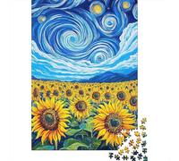 Campo de Girasoles Puzzle de 1000 Piezas Papel para Adultos Estilo Artístico Relajación Enfoque Interacción Familiar Decoración Regalo Ocio 70x50cm/1000pcs