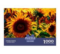 Campo de Girasoles Puzzle de 1000 Piezas Papel para Adultos Estilo Artístico Relajante Concentración Ocio Familiar Regalo 52x38cm/1000pcs