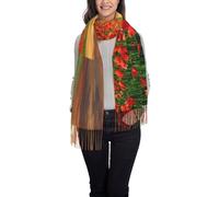 Campo De Papaver Al Atardecer Mujer Bufanda Grande Chal Larga Estola Para Primavera Invierno Regalo