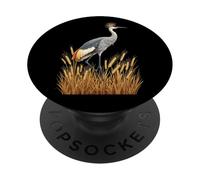 Campo de Trigo majestuoso Sandhill Crane PopSockets PopGrip Adhesivo