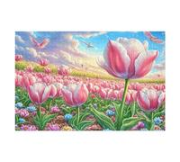 Campo de Tulipanes Puzzle 1000 Piezas Cartón Grueso para Toda La Familia Noches Juegos En Familia Relajación Concentración Regalo Corporativo Regalo Ideal 1000 PCS/75x50cm