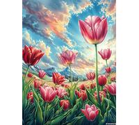 Campo de Tulipanes Rompecabezas 300 Piezas Cartón para Parejas Animales y Plantas Actividad Tiempo Libre Terapia Relajación Decoración Salón Regalo Sorpresa 300 PCS