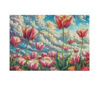 Campo de Tulipanes Rural Campo Naturaleza Salvaje Bonita Puzzle 300 Piezas para Adultos Agradable Divertido Y Relajante Pasatiempos Y Ocio 300 PCS（40x28cm）