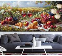 Campo Diamond Painting 50x100cm Pintura de Diamante Adultos Fruta Diamond Art,DIY Cristal Artes Artesanal Bordado Lienzo Kits Punto Cruz Manualidades Adultos,Decoración Pared Hogar Decor Regalos LT-86