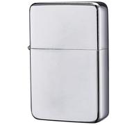 Campo Encendedor de Gasolina satén, Encendedor de tormenta Cromado Cepillado, Compacto (5,8 x 4 x 1,3 cm), Recargable, Encendedor Cortavientos, Compatible con Combustible Zippo, Gris,