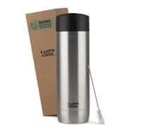 Campo Libre.® ANTO Termo Cafe Para Llevar - Taza Termica Premium con Tapa One-Touch, Taza Termo de Acero Inoxidable de Doble Pared, Mantiene las Bebidas Calientes 6 h, Ideal para Coche. Inox, 450ml
