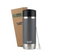 Campo Libre.® ANTO Termo Cafe Para Llevar - Taza Termica Premium con Tapa One-Touch, Taza Termo de Acero Inoxidable de Doble Pared, Mantiene las Bebidas Calientes 6 h, Ideal para Coche. Gris, 350ml