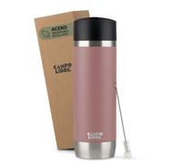 Campo Libre.® ANTO Termo Cafe Para Llevar - Taza Termica Premium con Tapa One-Touch, Taza Termo de Acero Inoxidable de Doble Pared, Mantiene las Bebidas Calientes 6 h, Ideal para Coche. Rosa, 450ml