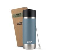Campo Libre.® ANTO Termo Cafe Para Llevar - Taza Termica Premium con Tapa One-Touch, Taza Termo de Acero Inoxidable de Doble Pared, Mantiene las Bebidas Calientes 6 h, Ideal para Coche. Azul, 350ml