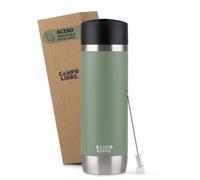 Campo Libre.® ANTO Termo Cafe Para Llevar - Taza Termica Premium con Tapa One-Touch, Taza Termo de Acero Inoxidable de Doble Pared, Mantiene las Bebidas Calientes 6 h, Ideal para Coche. Verde, 450ml