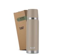 Campo Libre.® JACO Botella Termica - Termo cafe de Doble Pared, Mantiene Bebidas Calientes o Frías 24 h, Sin BPA, 100% Hermética, Botella Agua Acero Inoxidable Reciclado - Beige, 500ml