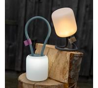 Campo Libre.® LENI Lampara Recargable - Luz Exterior con Asa Flexible, Luz Camping Regulable, Linterna de Mesa IPX4, 200 h de Autonomía, SqueezeShell irrompible, Carga USB-C, Rectángulo, Azul