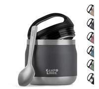 Campo Libre.® Lotta - Termo Comida Caliente & Fría - Fiambrera termica con Cuchara - Tupper termico adulto o bebé, Trabajo, Oficina, Escuela o Camping - Ideal para Llevar. Gris, 400ml