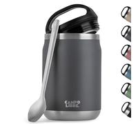 Campo Libre.® Lotta - Termo Comida Caliente & Fría - Fiambrera termica con Cuchara - Tupper termico adulto o bebé, Trabajo, Oficina, Escuela o Camping - Ideal para Llevar. Gris, 800ml