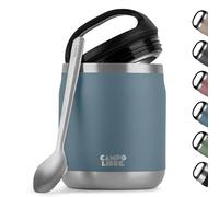 Campo Libre.® Lotta - Termo Comida Caliente & Fría - Fiambrera termica con Cuchara - Tupper termico adulto o bebé, Trabajo, Oficina, Escuela o Camping - Ideal para Llevar. Azul, 600ml