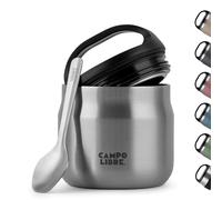Campo Libre.® Lotta - Termo Comida Caliente & Fría - Fiambrera termica con Cuchara - Tupper termico adulto o bebé, Trabajo, Oficina, Escuela o Camping - Ideal para Llevar. Acero Inox, 400ml