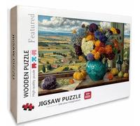 Campo Puzzle Madera, Florero Puzzle 1000 Piezas Adultos con Compact Box 75x50cm, Rompecabezas Desafiante, Juegos de Rompecabezas Creativos para Hombres Mujeres Adolescente, Regalos para niñas, S-6823