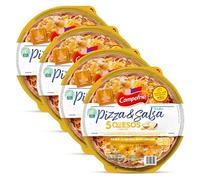 CAMPOFRIO Pizza & Salsa 5 Quesos con Salsa de Queso Semicurado, 365 g - (PRODUCTO REFRIGERADO listo para hornear) - (PACK 4 Und. 5 QUESOS)