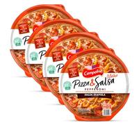 CAMPOFRIO Pizza & Salsa Pepperoni 345gr. (PRODUCTO REFRIGERADO, Listo para Hornear) (Pack 4 Und. de PEPPERONI con Salsa Diávola Picante.)
