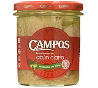CAMPOS Conserva de Atún Claro en Aceite de Oliva, Frasco de Cristal, 315 g
